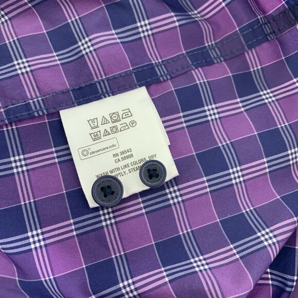 Tommy Hilfiger Purple Plaid Men’s Button Down Shirt Size L - Picture 7 of 8